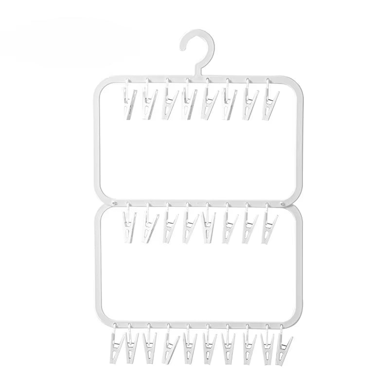 Multi-Clips Socks Drying Hanger Hanging Drying Rack for Bras Socks Underwear Legging Organizer Home Closet Space Saving Hanger