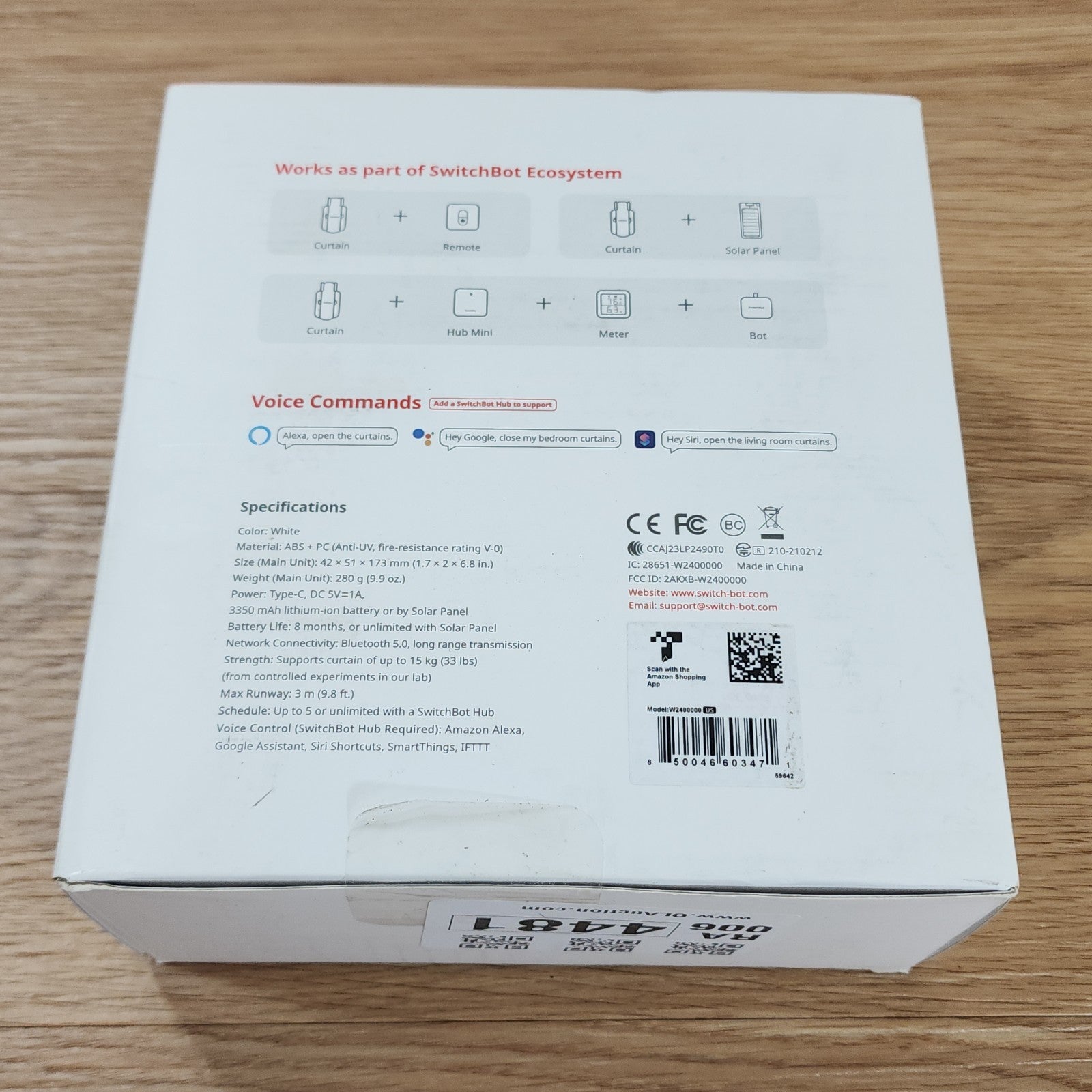 Switchbot Curtain 3 Rod Automatic Curtain Opener Bluetooth W2400000 New