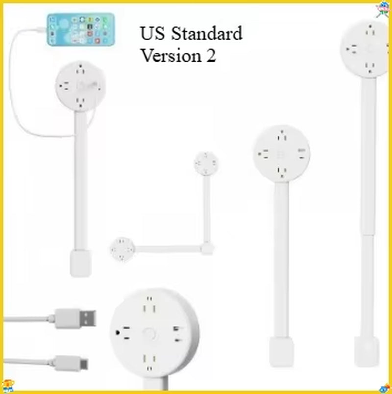 Electrical Outlet Extender Flat Plug Power Strip Features Rotates Power Outlets Extender Use behind Sofas Nightstands Desk