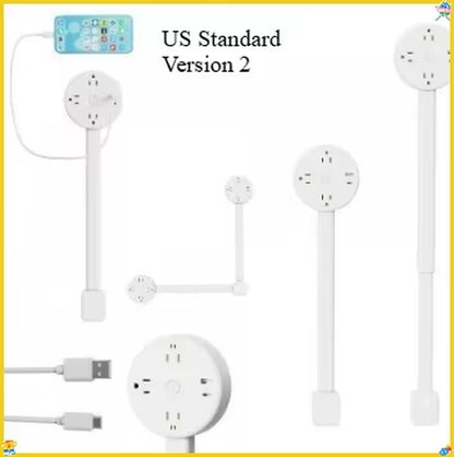 Electrical Outlet Extender Flat Plug Power Strip Features Rotates Power Outlets Extender Use behind Sofas Nightstands Desk