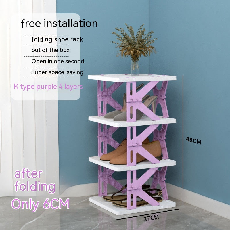 Plastic Installation-Free Shoe Rack Storage Shoe Rack Folding Shoe Cabinet
