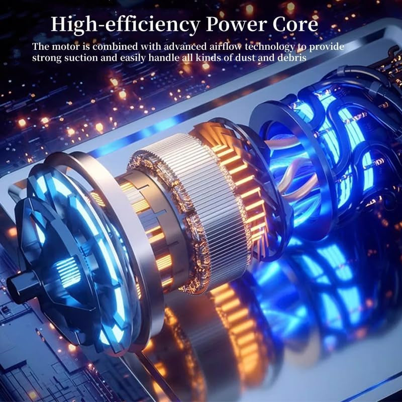 Car Vacuum Portable Cordless, Handheld Vacuum Cleaner High Power for Wet and Dry, USB Rechargeable Lightweight Cordless Vacuum, 0.45L Capacity Storage Bag,For Car/Stairs/Pet Hair(Black Silver)