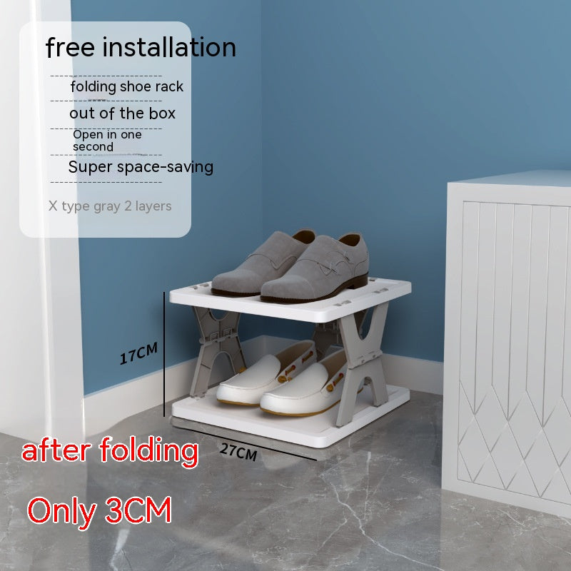 Plastic Installation-Free Shoe Rack Storage Shoe Rack Folding Shoe Cabinet