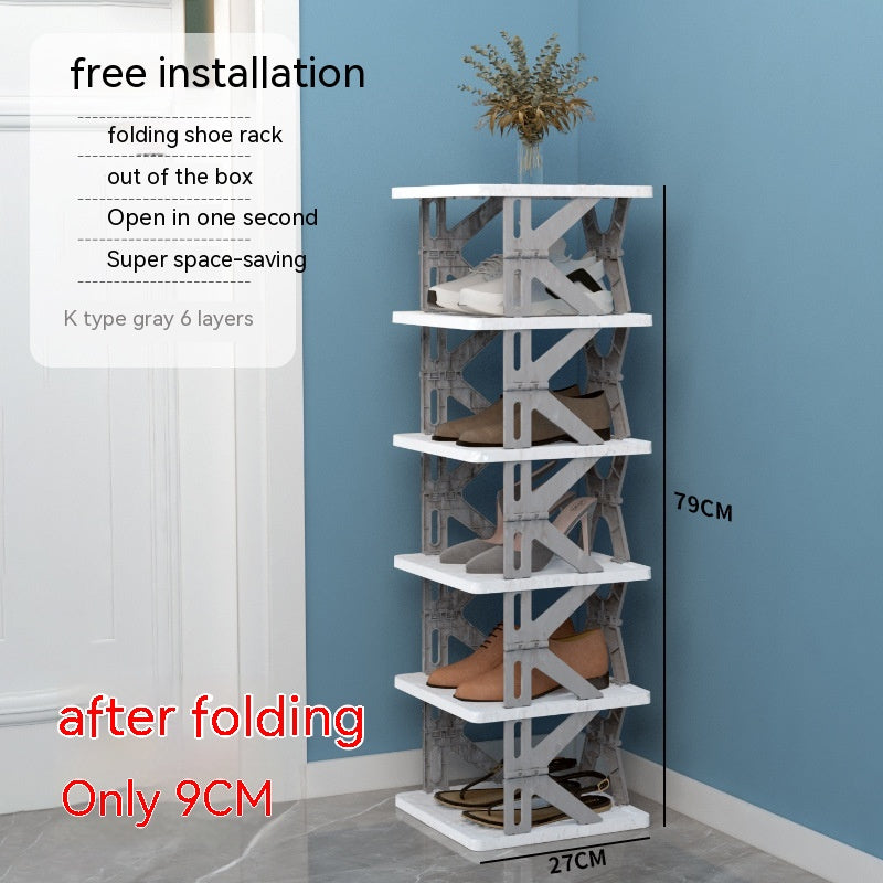 Plastic Installation-Free Shoe Rack Storage Shoe Rack Folding Shoe Cabinet