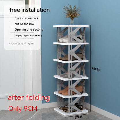 Plastic Installation-Free Shoe Rack Storage Shoe Rack Folding Shoe Cabinet