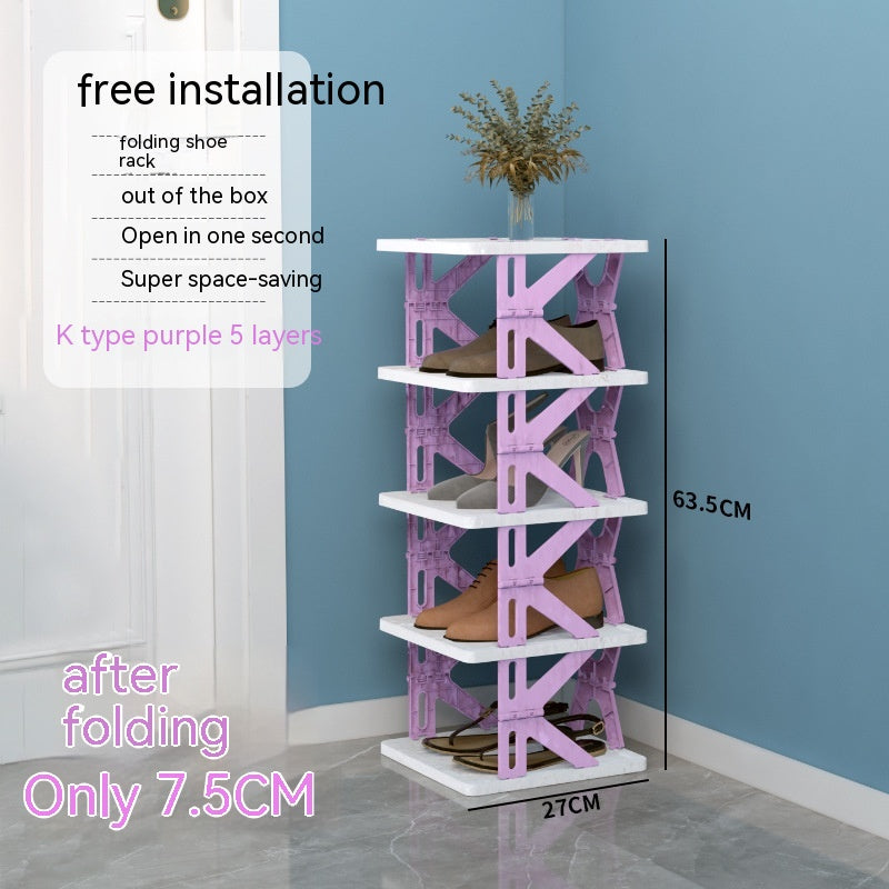 Plastic Installation-Free Shoe Rack Storage Shoe Rack Folding Shoe Cabinet