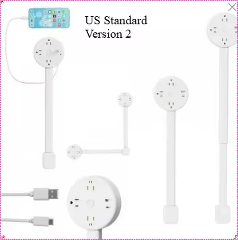 Electrical Outlet Extender Flat Plug Power Strip Features Rotates Power Outlets Extender Use behind Sofas Nightstands Desk