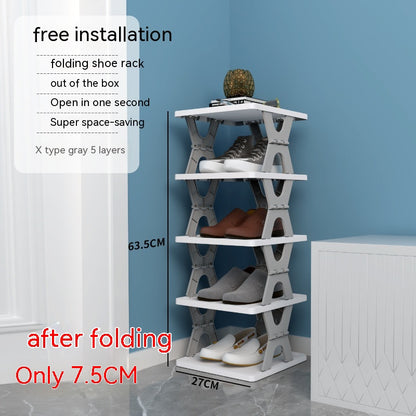 Plastic Installation-Free Shoe Rack Storage Shoe Rack Folding Shoe Cabinet