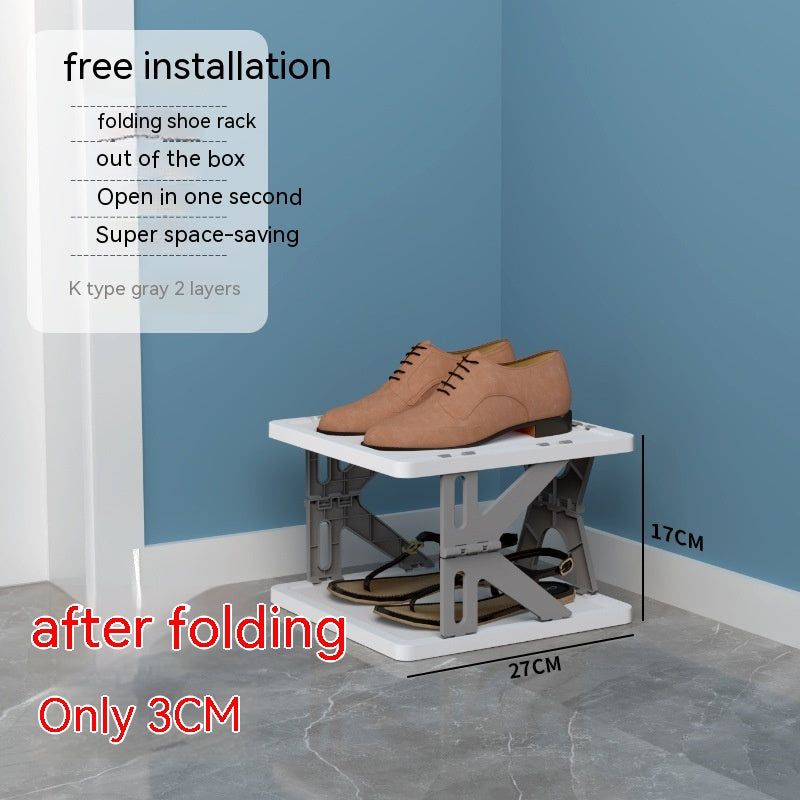 Plastic Installation-Free Shoe Rack Storage Shoe Rack Folding Shoe Cabinet