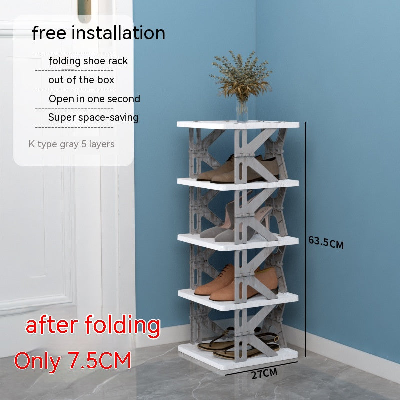 Plastic Installation-Free Shoe Rack Storage Shoe Rack Folding Shoe Cabinet