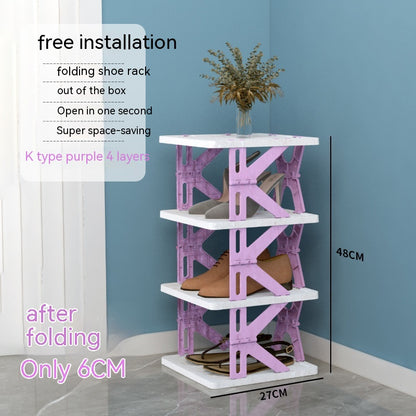 Plastic Installation-Free Shoe Rack Storage Shoe Rack Folding Shoe Cabinet