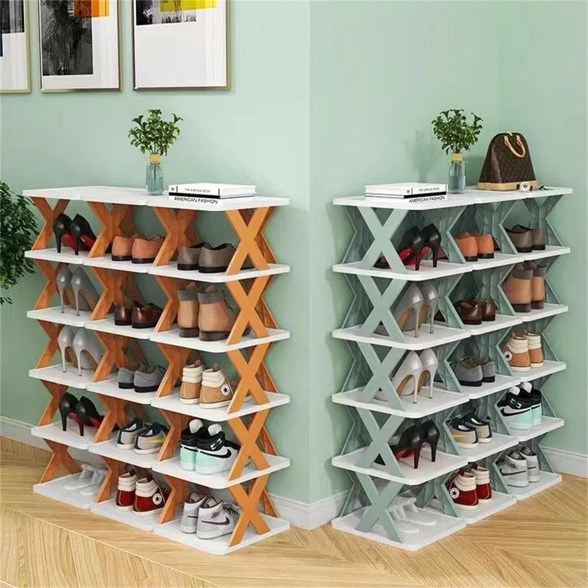 DIY Simple Shoe Rack Home Space Saving Storage Small Narrow Shoe Rack Multifunctional Creative Plastic Multi-Layer Dormitory Sma