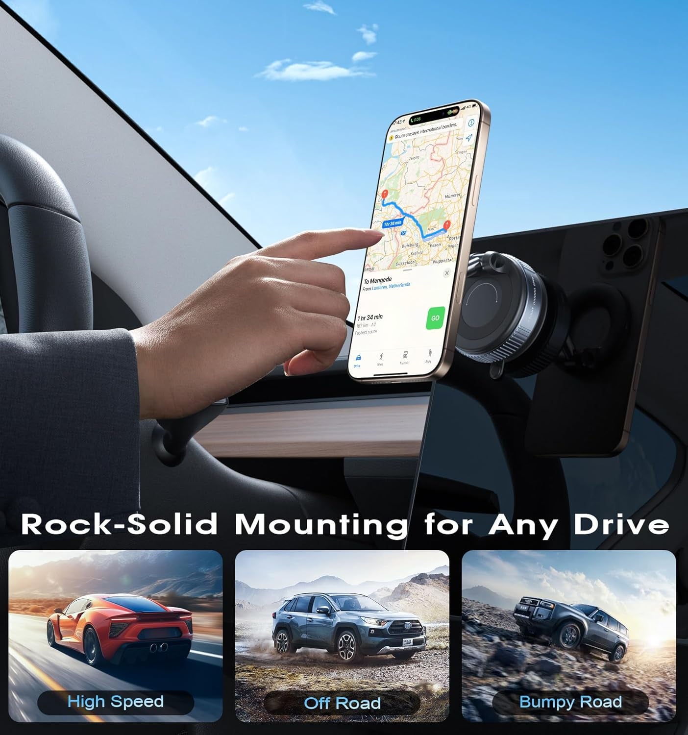 2026 Upgraded Vacuum Magnetic Car Phone Holder 360° Reinforced 96LBS Ultra Suction Cup Phone Mount for Magsafe Cell Phone Holders for Your Car/Gym/Mirror Mount for Iphone & Android