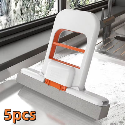 Desktop Window Cleaner Car Cleaning Tool Multifunctional Handheld Mop Mini Foldable Desktop Mop Hands-Free Washing Sponge Mop