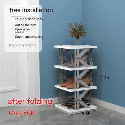 Plastic Installation-Free Shoe Rack Storage Shoe Rack Folding Shoe Cabinet