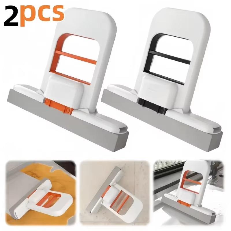 Desktop Window Cleaner Car Cleaning Tool Multifunctional Handheld Mop Mini Foldable Desktop Mop Hands-Free Washing Sponge Mop