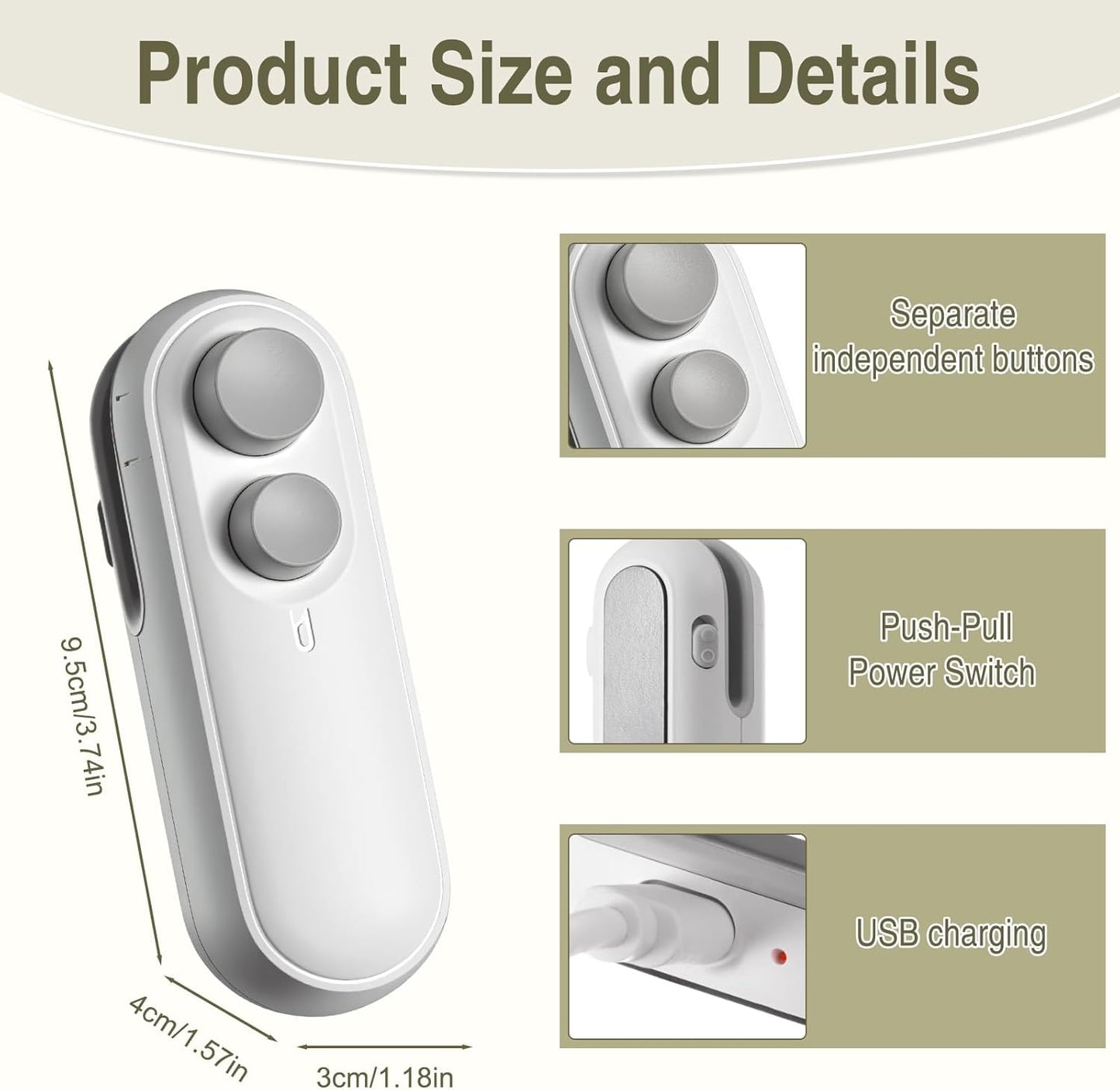 Mini Bag Sealer,2 in 1 Mini Bag Sealer with Cutter and Magnet, Rechargeable Mini Bags Sealer Portable Heat Sealing Machine for Snacks,Food Freshness Storage