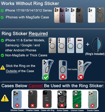 2026 Upgraded Vacuum Magnetic Car Phone Holder 360° Reinforced 96LBS Ultra Suction Cup Phone Mount for Magsafe Cell Phone Holders for Your Car/Gym/Mirror Mount for Iphone & Android