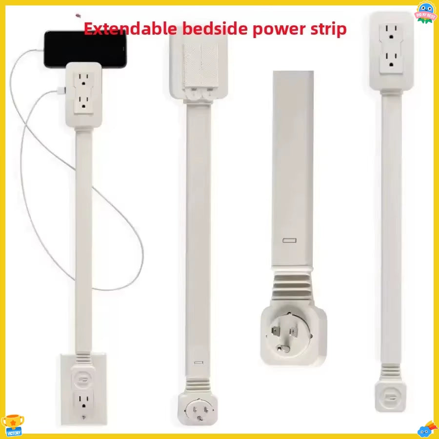 Electrical Outlet Extender Flat Plug Power Strip Features Rotates Power Outlets Extender Use behind Sofas Nightstands Desk