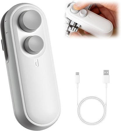 Mini Bag Sealer,2 in 1 Mini Bag Sealer with Cutter and Magnet, Rechargeable Mini Bags Sealer Portable Heat Sealing Machine for Snacks,Food Freshness Storage